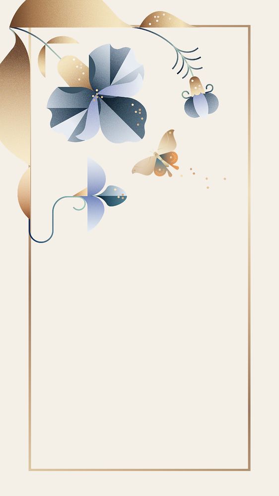 Beige iris floral mobile wallpaper, editable design