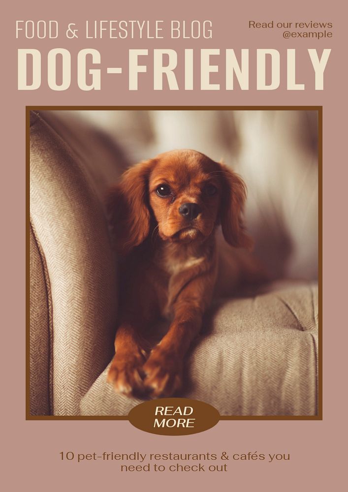 Dog & pet-friendly restaurants editable poster template