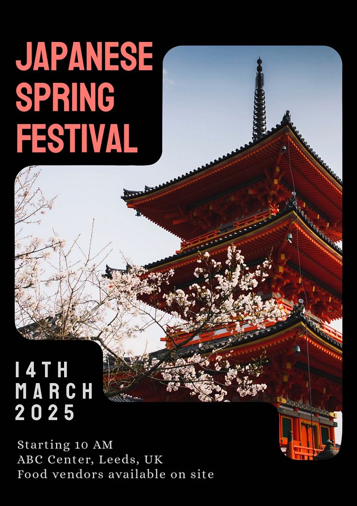 Spring festival editable poster template