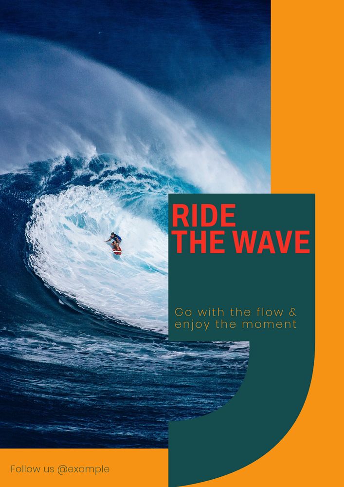 Ride the wave editable poster template