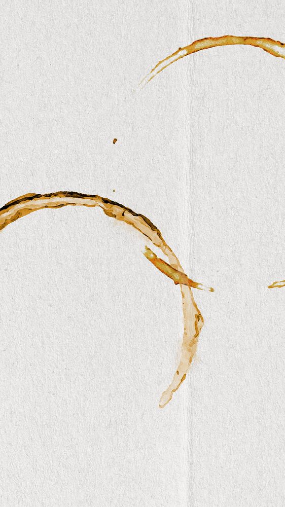 Coffee cup stain iPhone wallpaper, white paper background, editable design