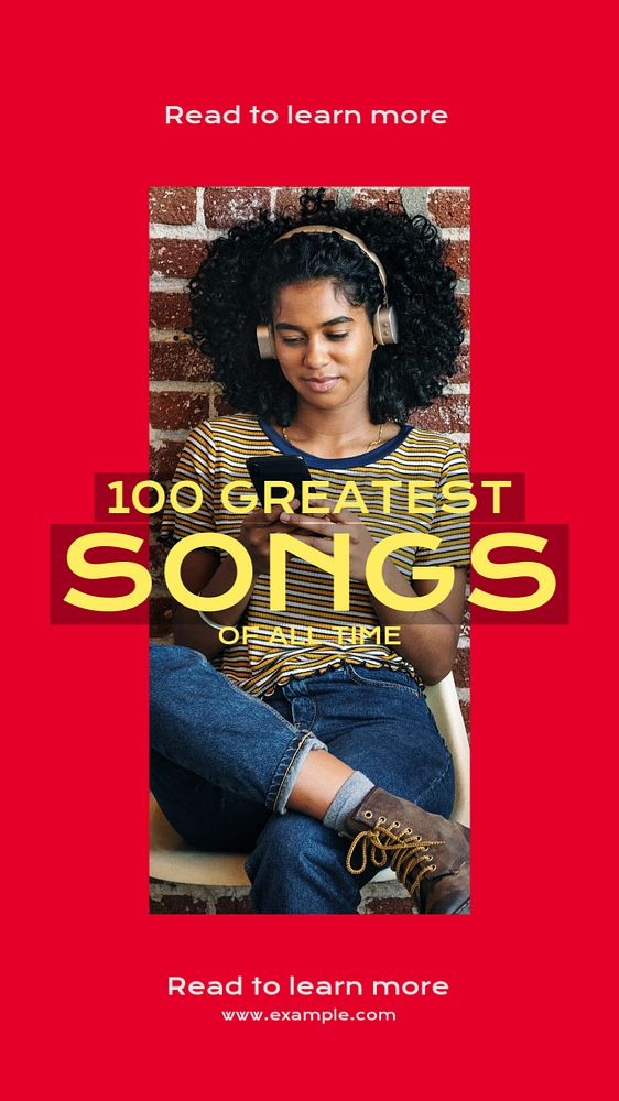 Greatest songs story template, editable social media design