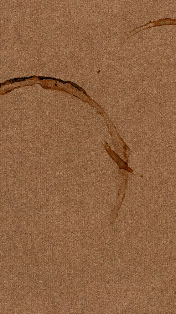 Coffee cup stain iPhone wallpaper, brown paper background, editable design