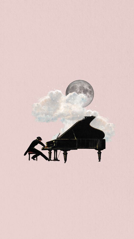 Classical pianist music phone wallpaper editable collage. Remixed by rawpixel.