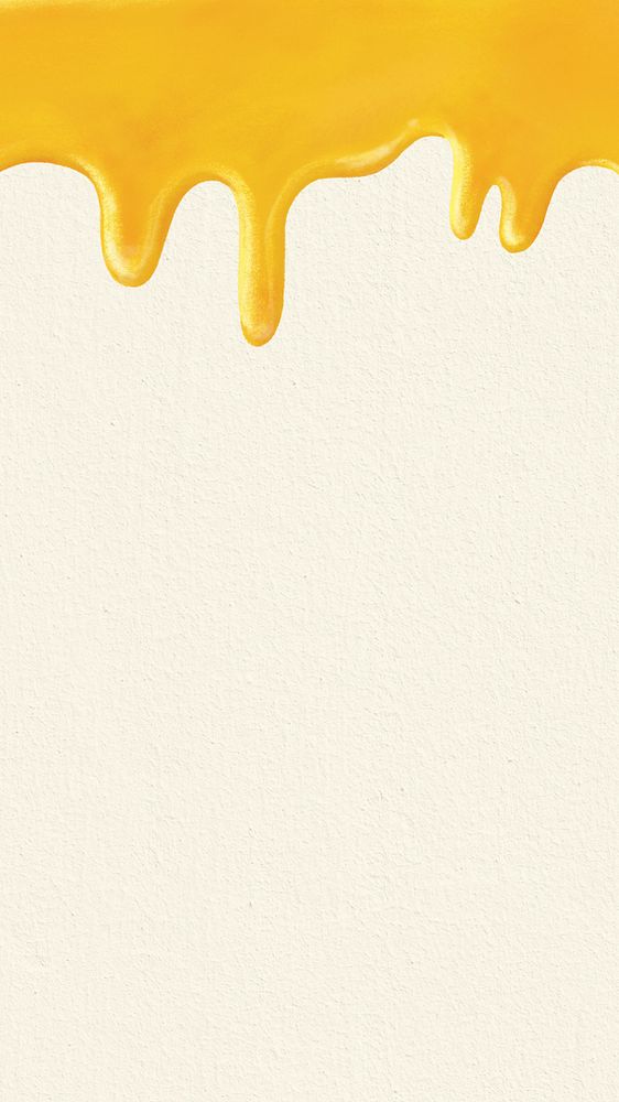 Melting honey phone wallpaper, beige border background, editable design