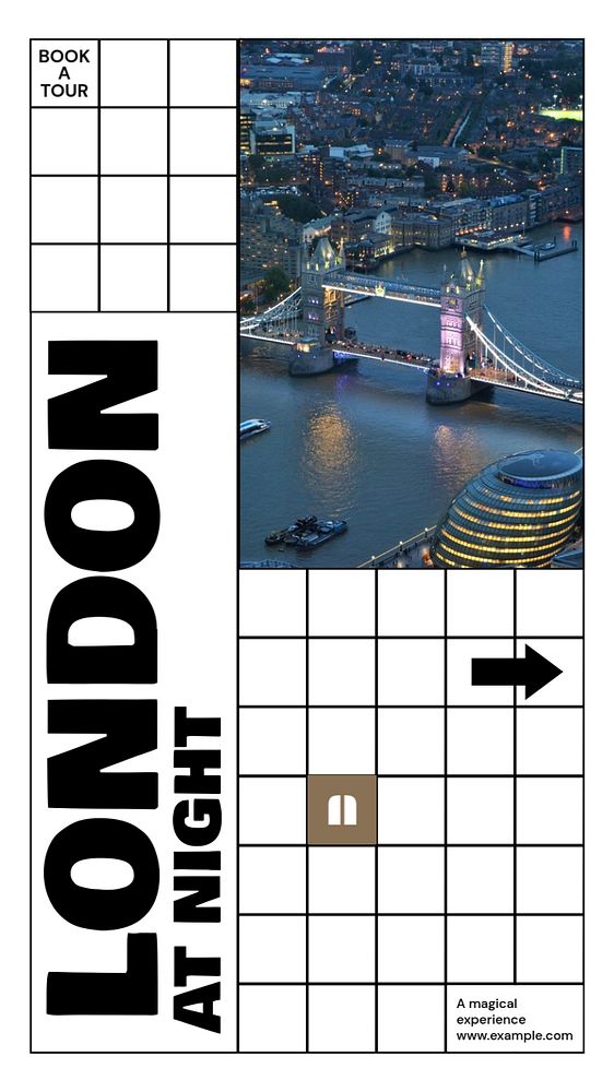 London tours story template, editable social media design