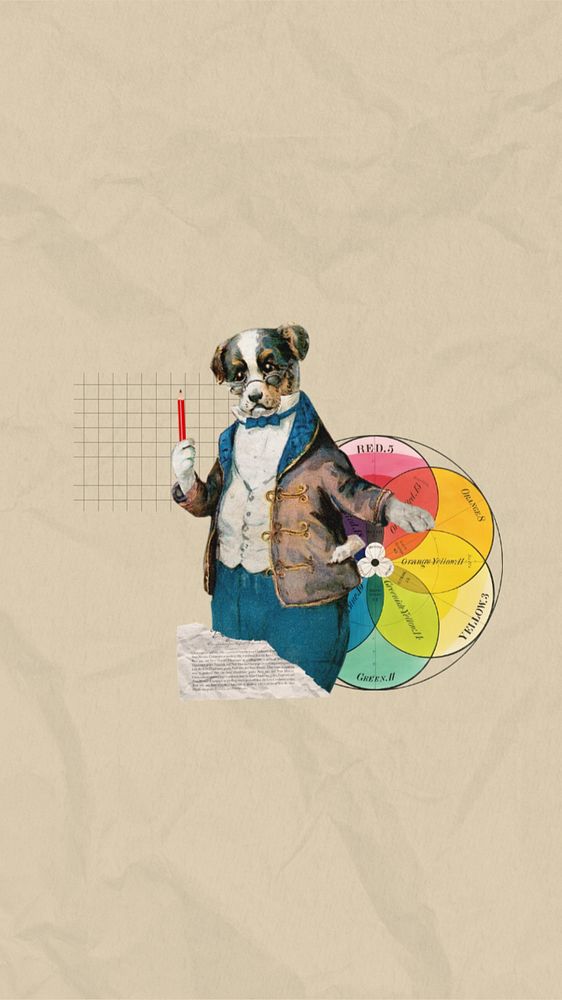 Dog teacher education mobile wallpaper editable collage. Remixed by rawpixel.