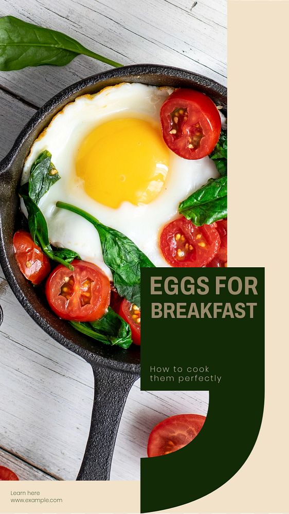 Egg cooking tips story template, editable social media design