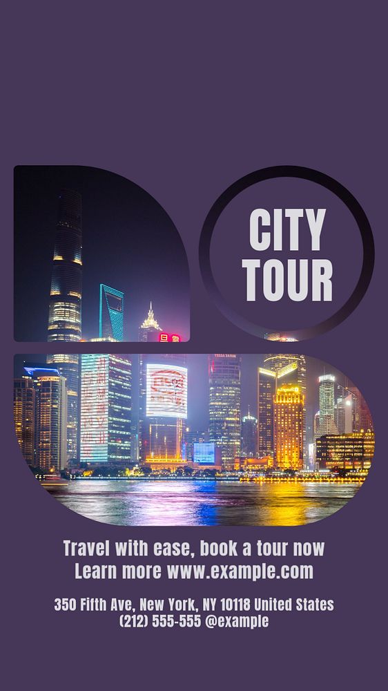 City tour story template, editable social media design