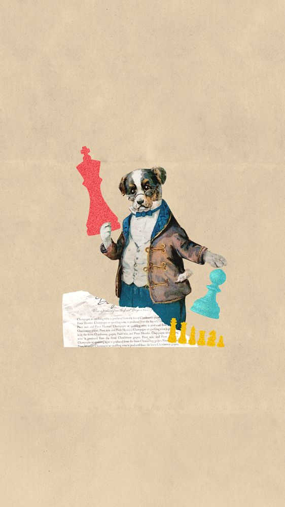 Business strategy iPhone wallpaper, dog editable collage. Remixed by rawpixel.