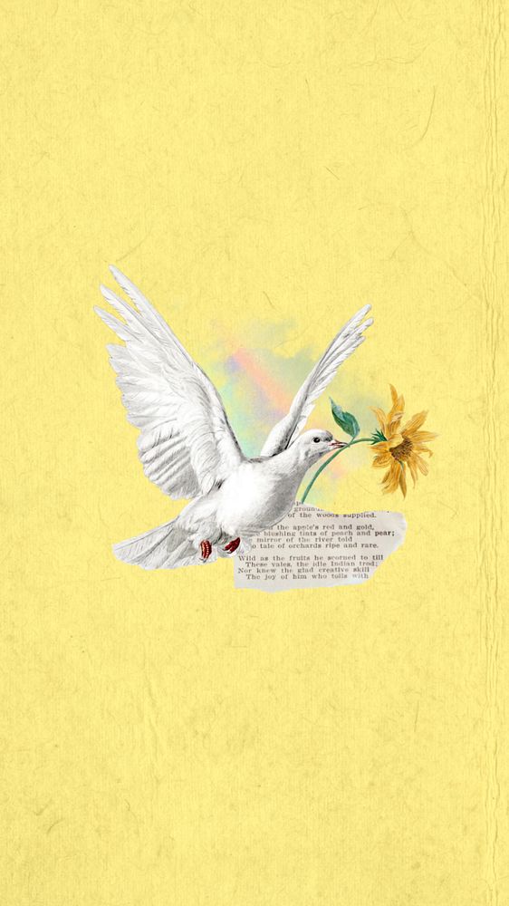 Aesthetic flying dove phone wallpaper editable collage. Remixed by rawpixel.