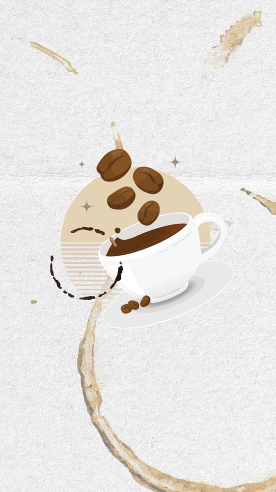 Coffee cup mobile wallpaper, editable collage remix design