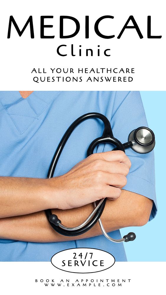 Medical clinic  Instagram story template, editable text