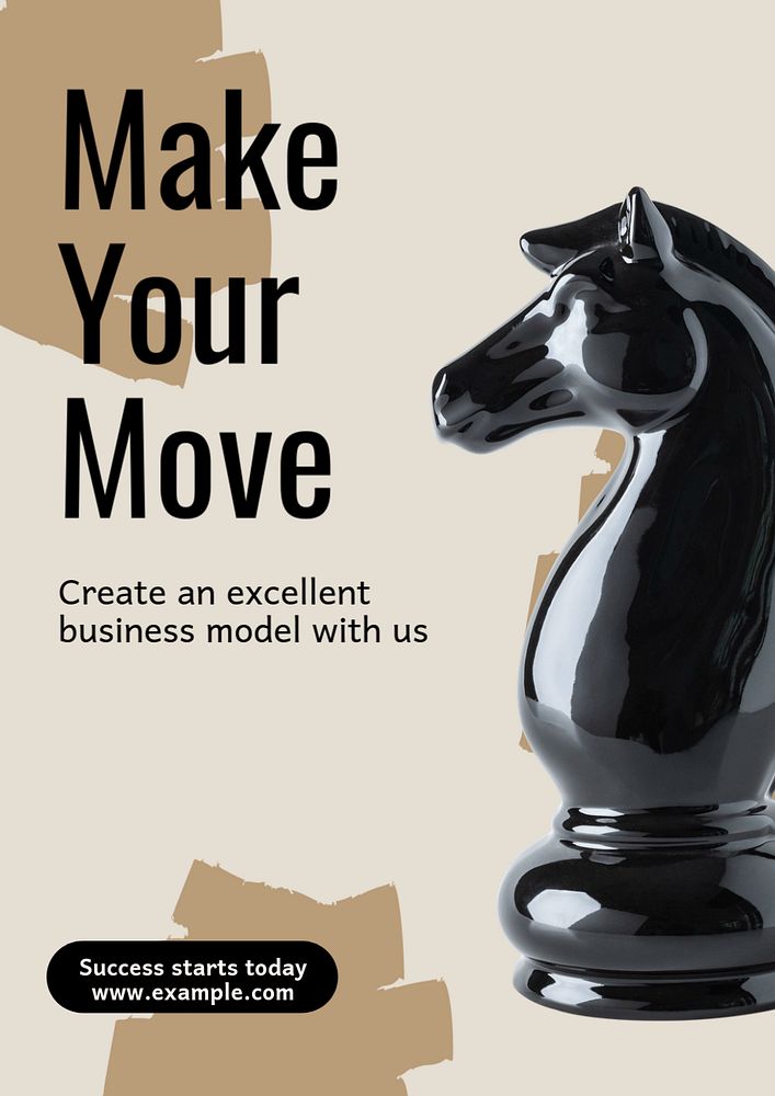 Make your move  poster template, editable text and design