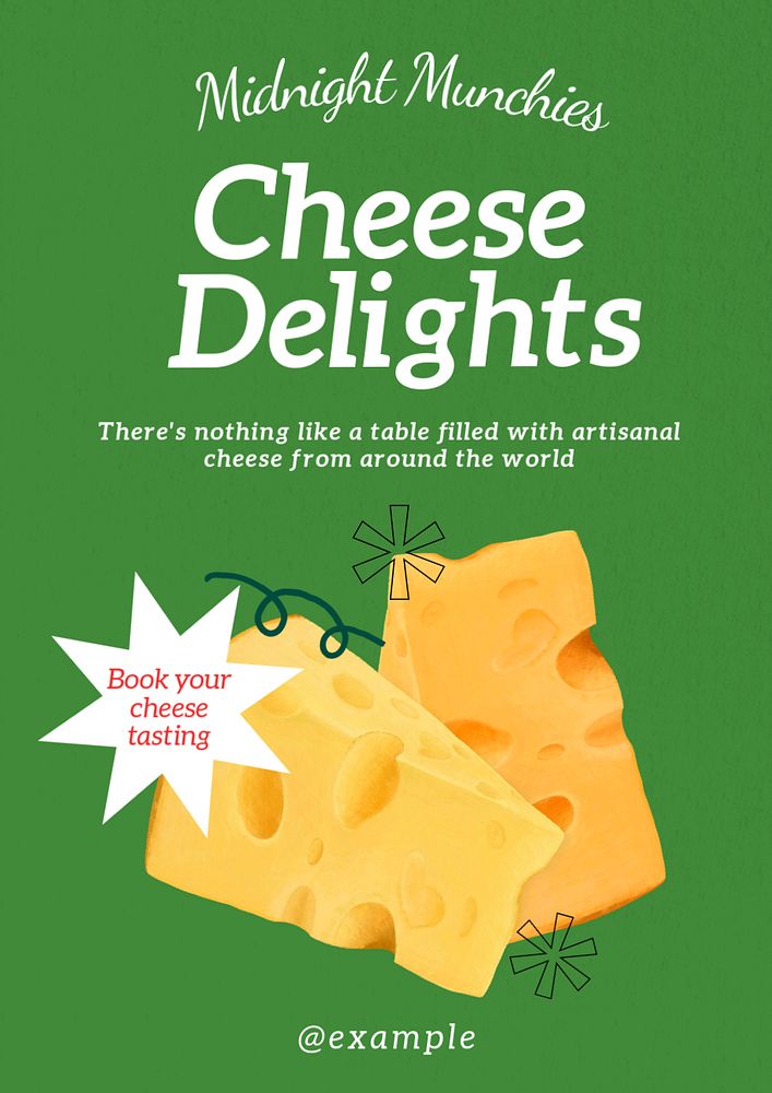 Cheese  poster template, editable text and design