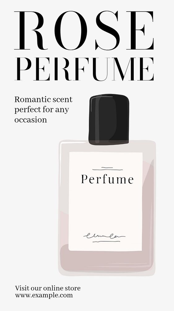 Rose perfume  Instagram story template, editable text