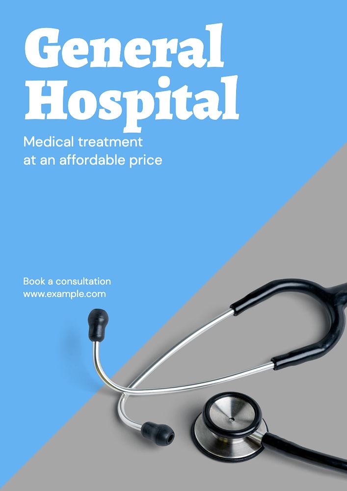 General hospital  poster template, editable text and design