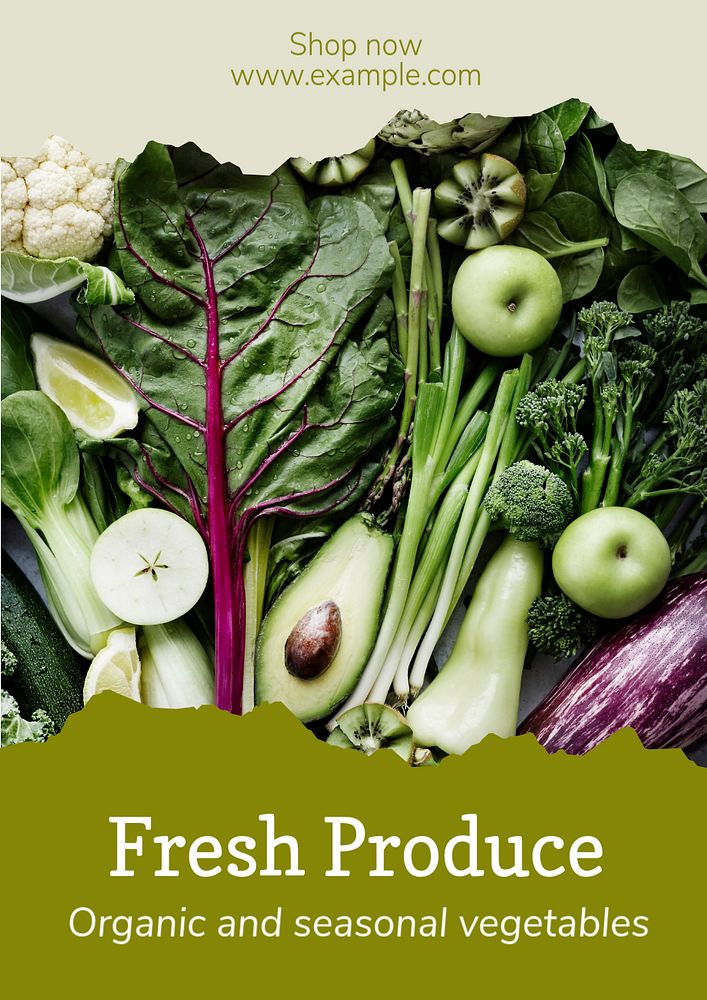 Fresh produce  poster template, editable text and design