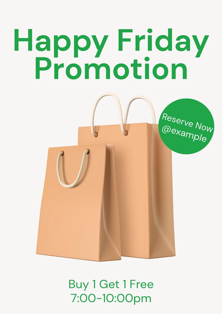 Happy Friday promotion poster template, editable text and design