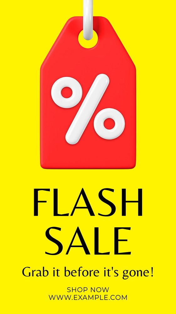 Flash sale Instagram story template, editable text