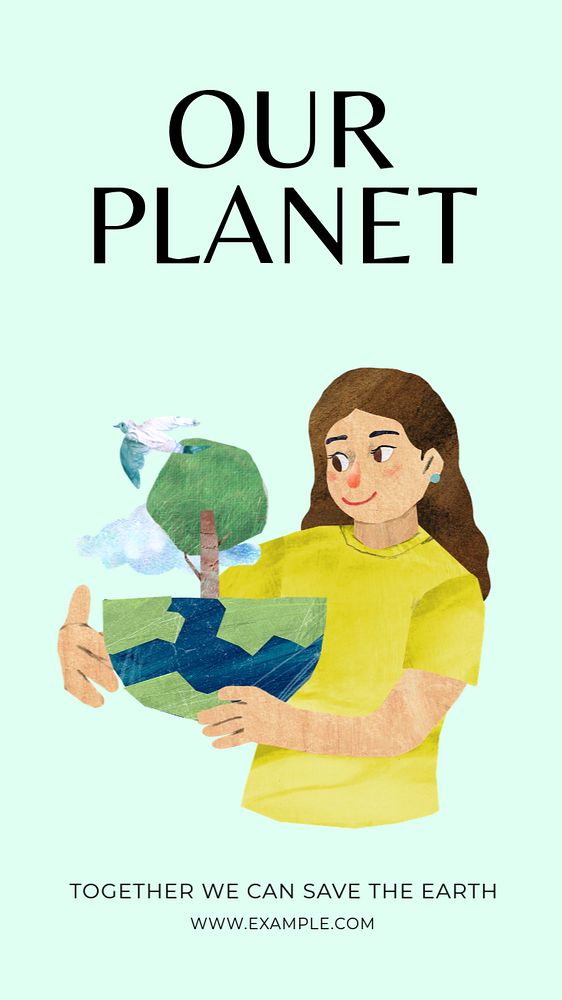 Our planet Instagram story template, editable text