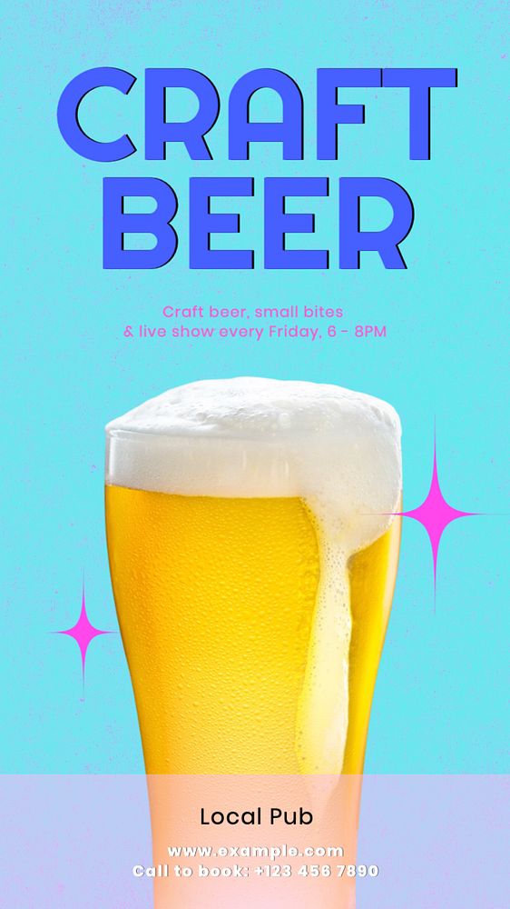 Craft beer  Instagram story template, editable text