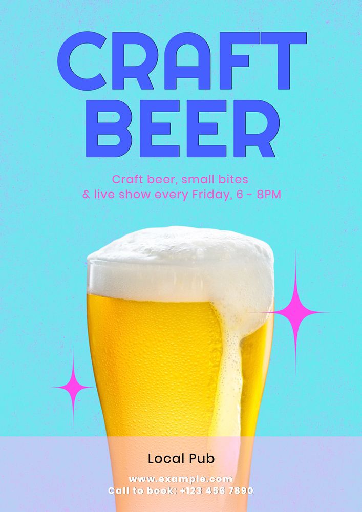 Craft beer  poster template, editable text and design