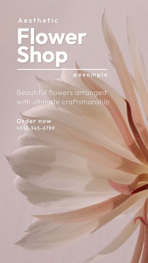 Flower shop Instagram story template, editable text