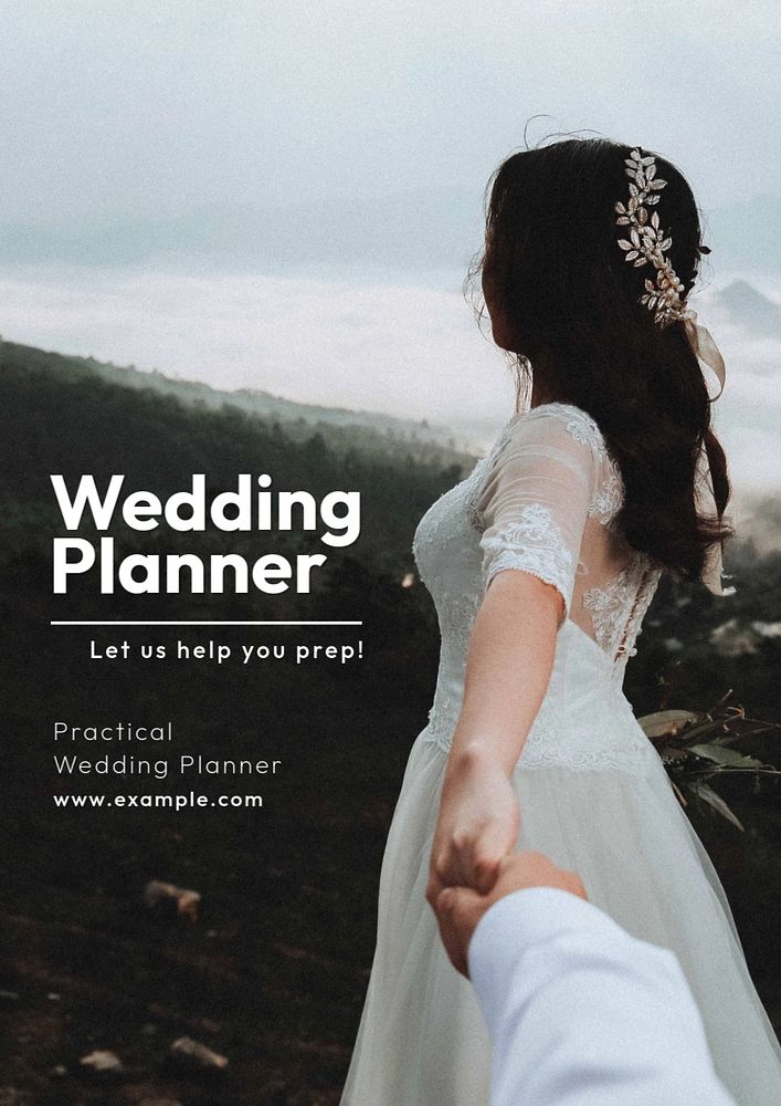 Wedding planner  poster template, editable text and design