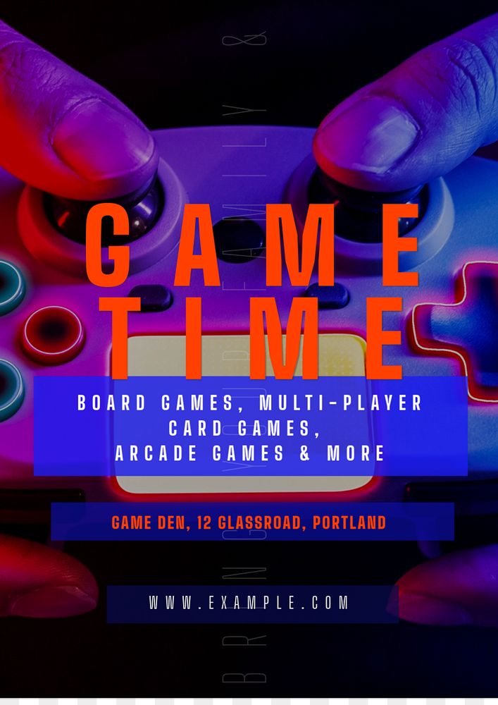 Game night  poster template, editable text and design