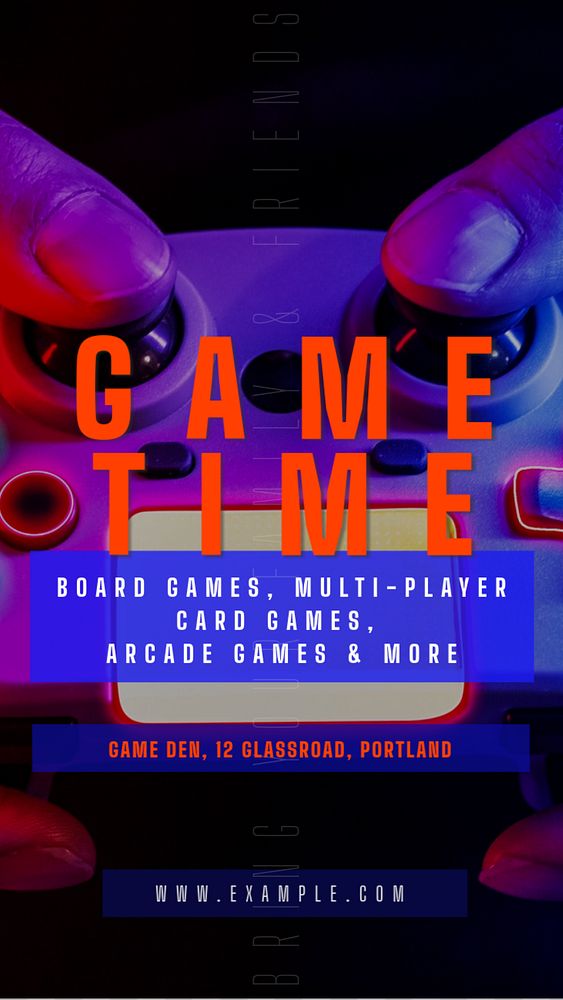 Game night  Instagram story template, editable text