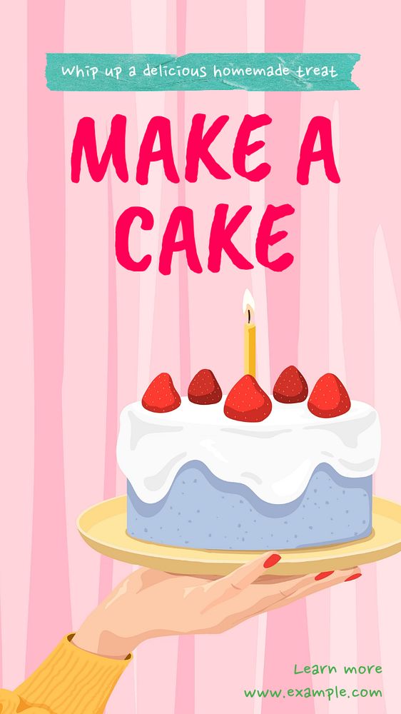 Cake making Instagram story template, editable design