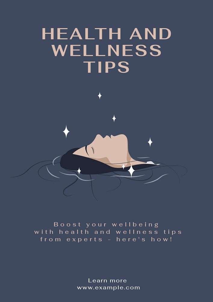 Health and wellness poster template, editable text and design