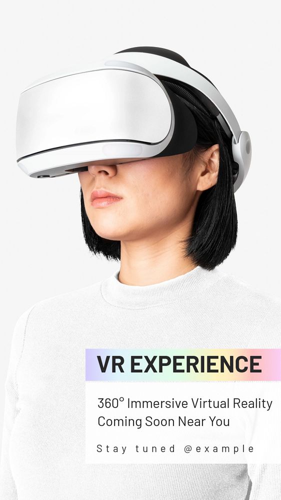 VR experience  Instagram story template, editable text