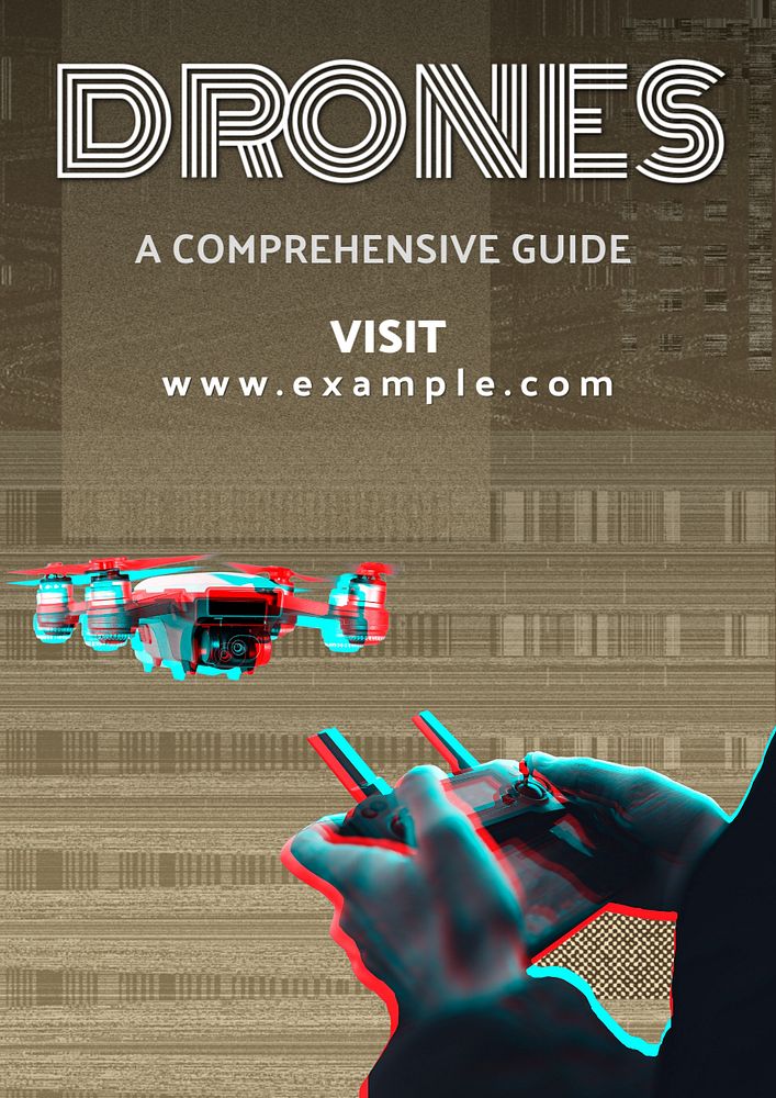 Drones  poster template, editable text and design