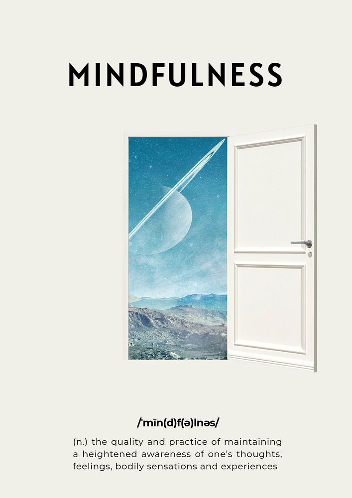 Mindfulness poster template, editable text and design