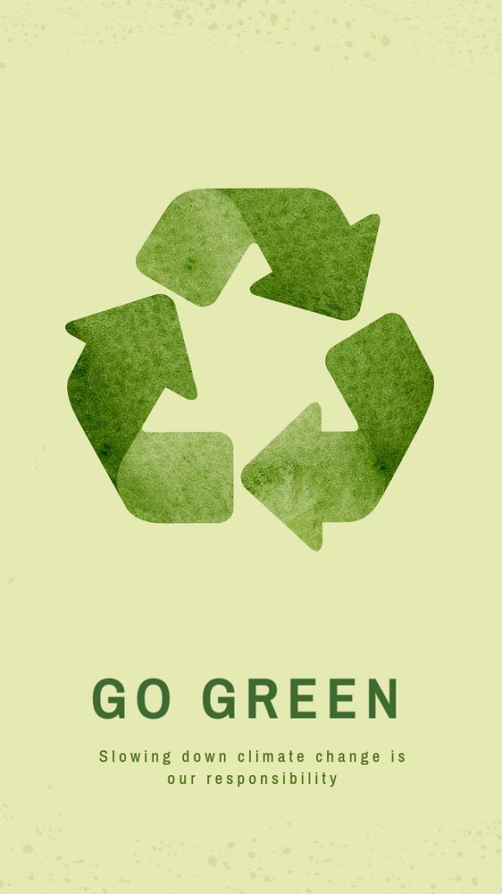 Go green  Instagram story template, editable text