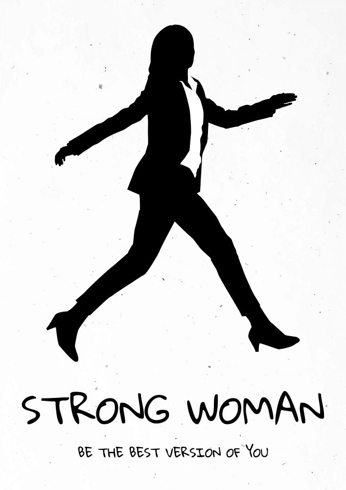 Strong woman  poster template, editable text and design