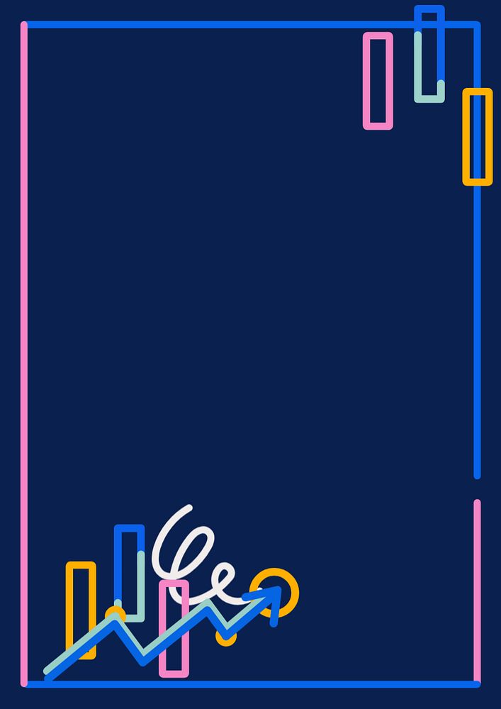 Business doodle frame, blue background, editable design