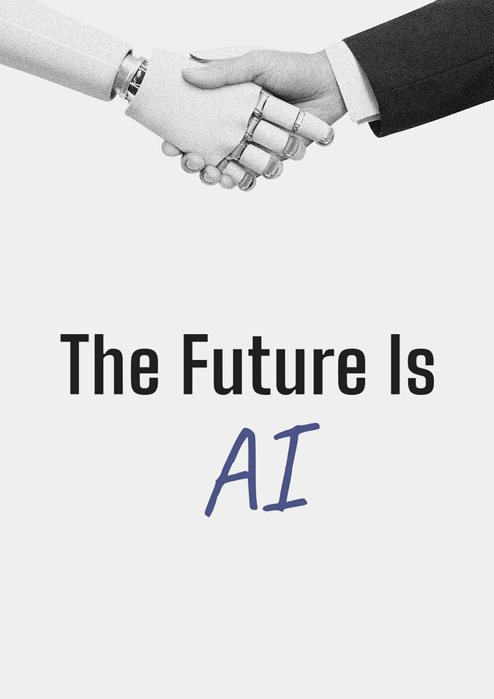 Future is AI poster template, editable text and design