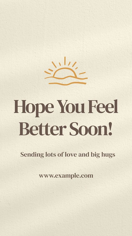 Get well message Instagram story template, editable text