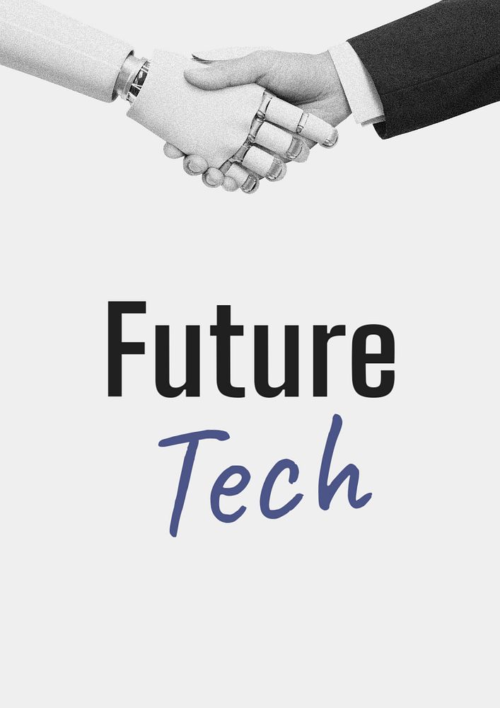 Future tech poster template, editable text and design