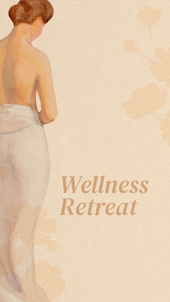 Wellness retreat Instagram story template, editable text