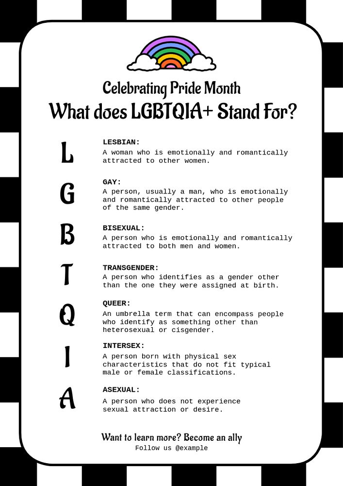 LGBTQ poster template, editable text and design