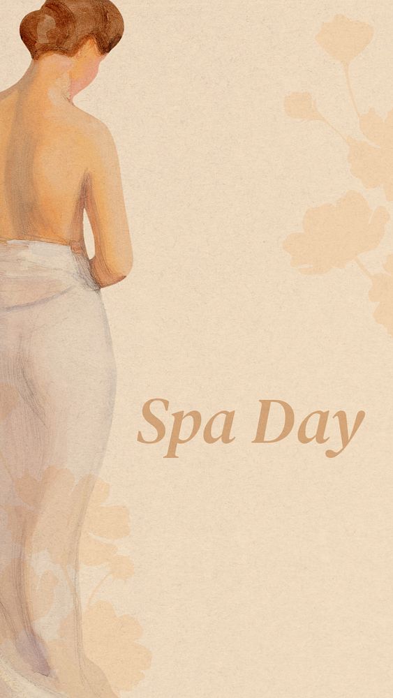 Spa Day Instagram story template, editable text