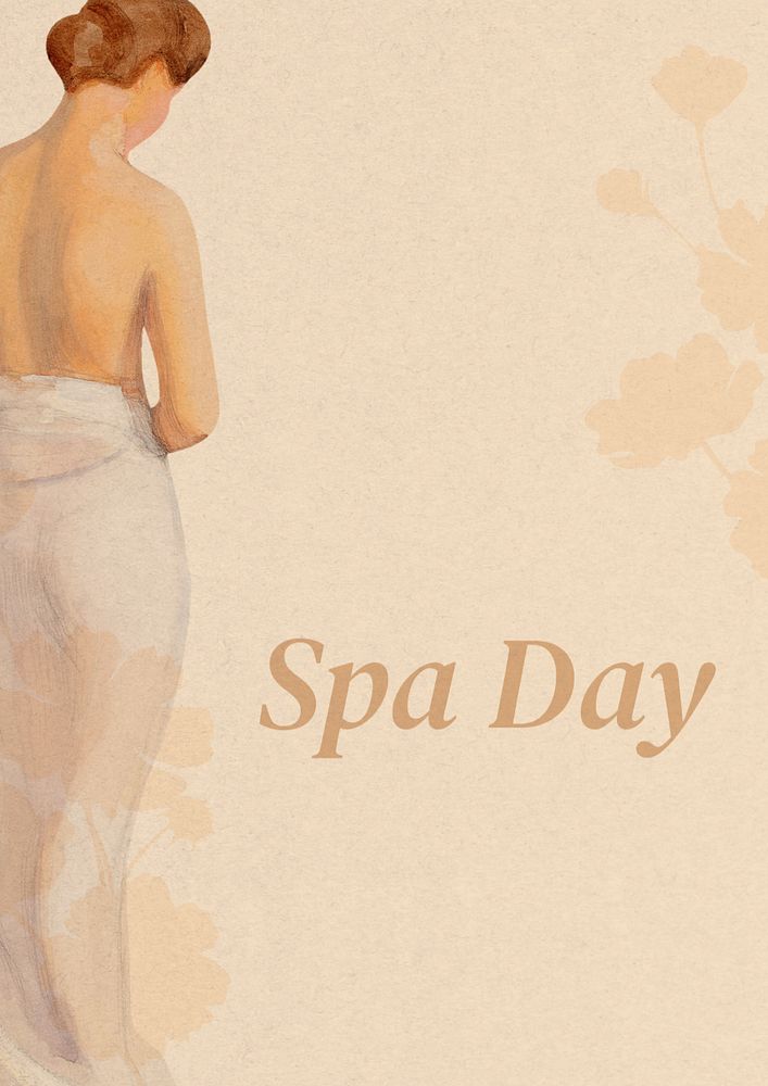 Spa Day poster template, editable text and design