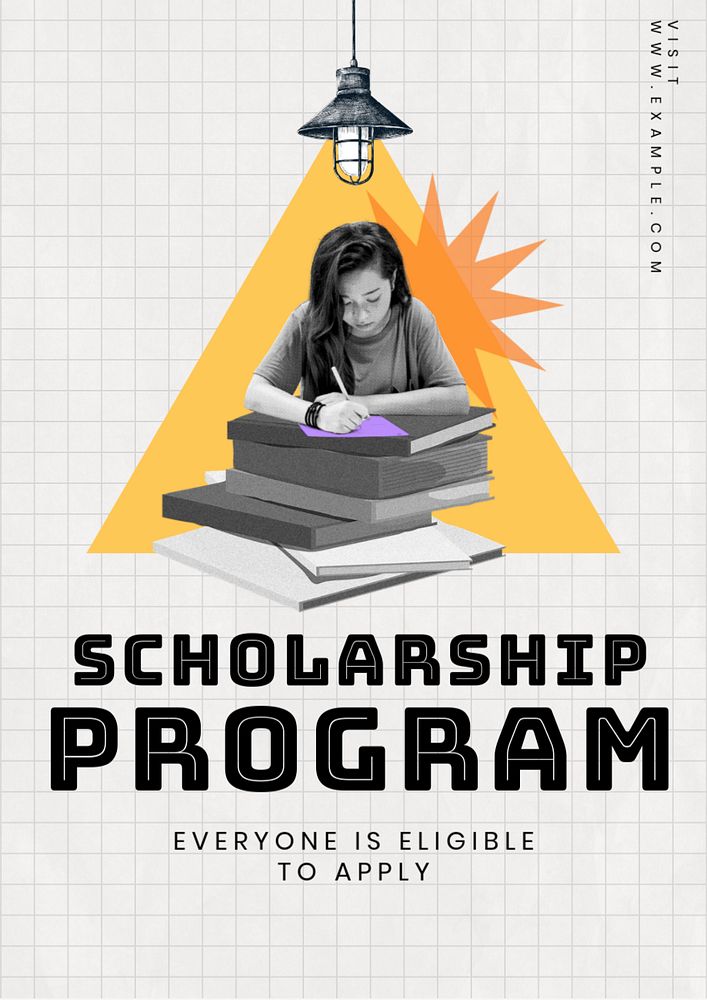 Scholarship program poster template, editable text and design