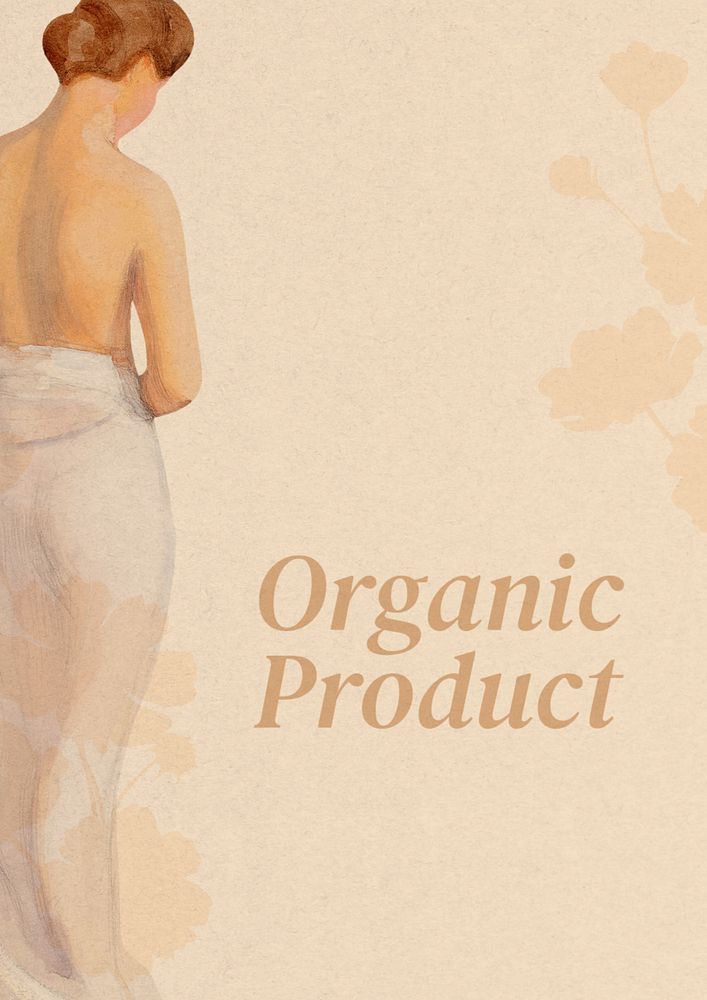 Organic product poster template, editable text and design