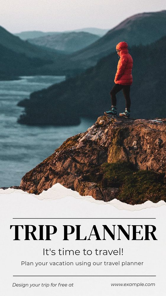 Trip Planner  Instagram story template, editable text