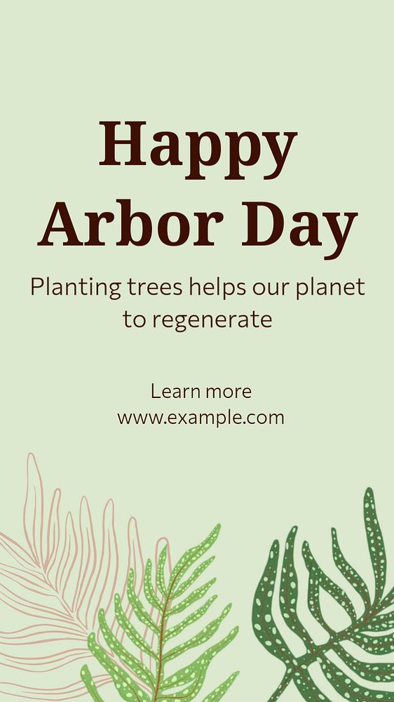 Happy arbor day Instagram story template, editable text